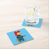 Illustratie van een Tyrannosaurus Rex brandweerman Kartonnen Onderzetters (Insitu)