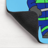 Illustratie van een Tyrannosaurus Rex brandweerman Muismat (Hoek)