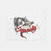 Illustratie van een Tyrannosaurus Rex kok koken. Fleece Deken (Voorkant (Horizontaal))