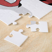 Illustratie van een Tyrannosaurus Rex kok koken. Legpuzzel (Zijkant)