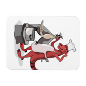 Illustratie van een Tyrannosaurus Rex kok koken. Magneet (Horizontaal)