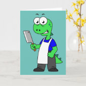 Illustratie van een Tyrannosaurus rex slager. Kaart (Gele Bloem)