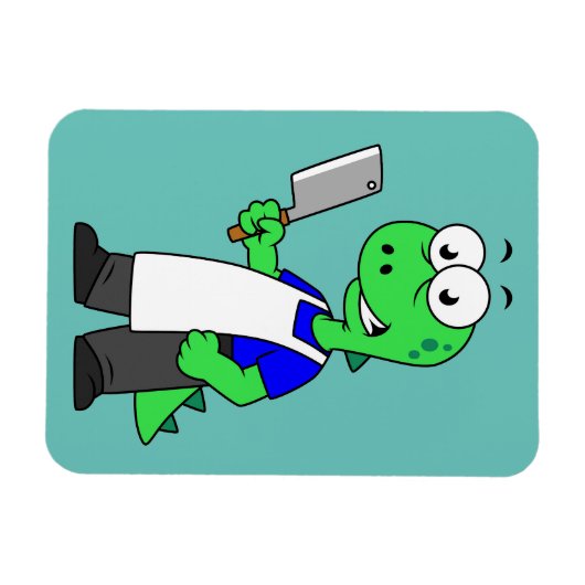 Illustratie van een Tyrannosaurus rex slager. Magneet (Horizontaal)