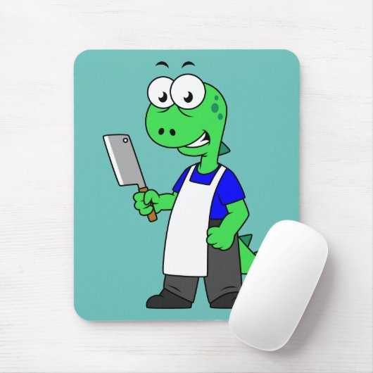 Illustratie van een Tyrannosaurus rex slager. Muismat (Met muis)