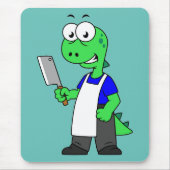 Illustratie van een Tyrannosaurus rex slager. Muismat (Voorkant)