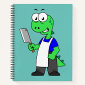 Illustratie van een Tyrannosaurus rex slager. Notitieboek (Voorkant)