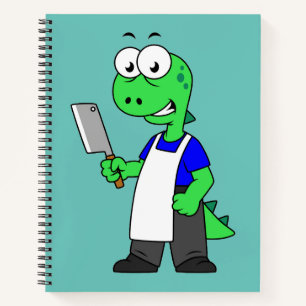 Illustratie van een Tyrannosaurus rex slager. Notitieboek