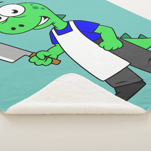 Illustratie van een Tyrannosaurus rex slager. Sherpa Deken (3/4)