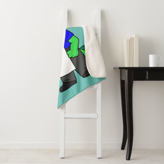 Illustratie van een Tyrannosaurus rex slager. Sherpa Deken (In situ)