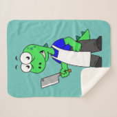 Illustratie van een Tyrannosaurus rex slager. Sherpa Deken (Voorkant (horizontaal))