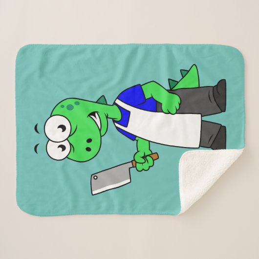 Illustratie van een Tyrannosaurus rex slager. Sherpa Deken (Voorkant (horizontaal))