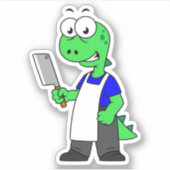 Illustratie van een Tyrannosaurus rex slager. Sticker (Voorkant)