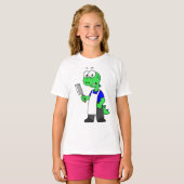 Illustratie van een Tyrannosaurus rex slager. T-shirt (Voorkant volledig)