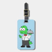 Illustratie van een Tyrannosaurus rex voedselkelne Bagagelabel (Voorkant verticaal)