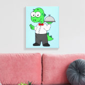 Illustratie van een Tyrannosaurus rex voedselkelne Canvas Afdruk (Insitu (Woonkamer))