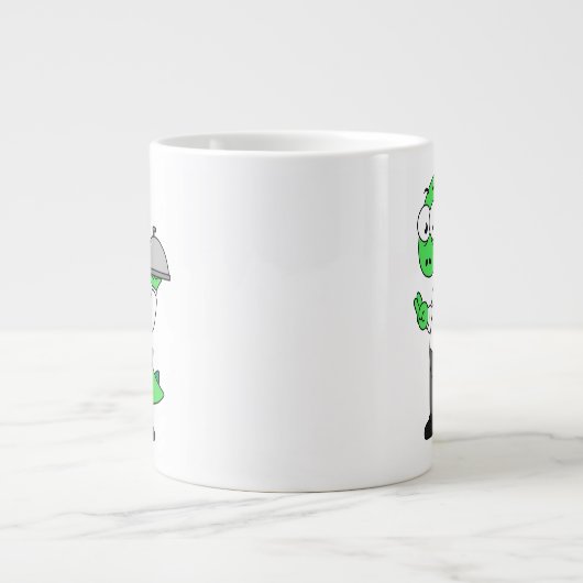 Illustratie van een Tyrannosaurus rex voedselkelne Grote Koffiekop (Voorkant)