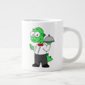 Illustratie van een Tyrannosaurus rex voedselkelne Grote Koffiekop (Rechts)