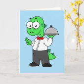 Illustratie van een Tyrannosaurus rex voedselkelne Kaart (Gele Bloem)