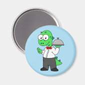 Illustratie van een Tyrannosaurus rex voedselkelne Magneet (Voorkant / Achterkant)