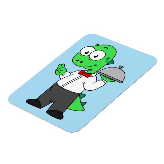 Illustratie van een Tyrannosaurus rex voedselkelne Magneet (Linkerzijde)