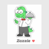 Illustratie van een Tyrannosaurus rex voedselkelne Sticker (Vel)