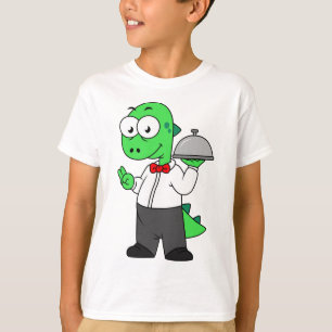 Illustratie van een Tyrannosaurus rex voedselkelne T-shirt
