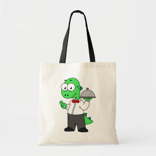 Illustratie van een Tyrannosaurus rex voedselkelne Tote Bag (Voorkant)