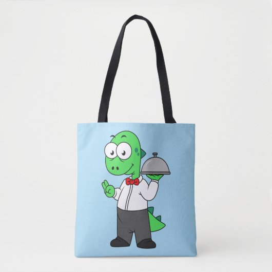 Illustratie van een Tyrannosaurus rex voedselkelne Tote Bag