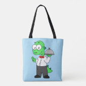 Illustratie van een Tyrannosaurus rex voedselkelne Tote Bag (Achterkant)