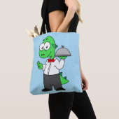 Illustratie van een Tyrannosaurus rex voedselkelne Tote Bag