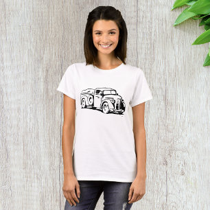 Illustratie van een vintage boerderij pick-uptruck t-shirt