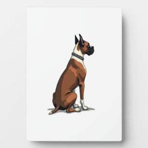 Illustratie van een vintage boxerhond van achteren fotoplaat