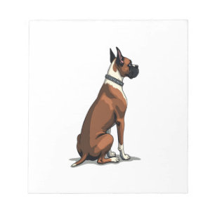 Illustratie van een vintage boxerhond van achteren notitieblok