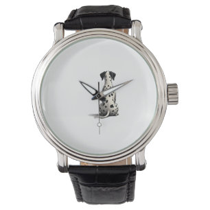 Illustratie van een vintage Dalmatiër van achteren Horloge