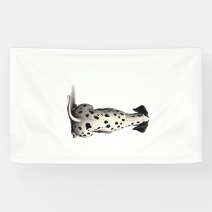 Illustratie van een vintage Dalmatiër van achteren Spandoek