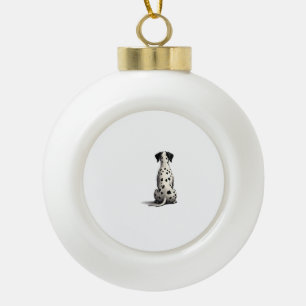 Illustratie van een vintage Dalmatische hond van a Keramische Bal Ornament