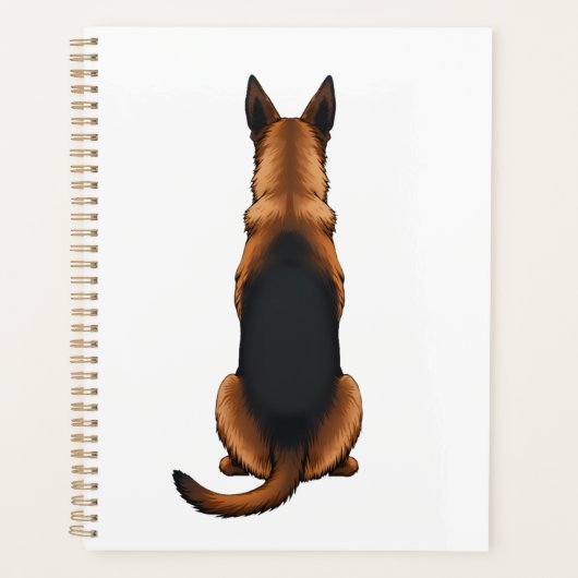 Illustratie van een vintage Duitse herder achteraa Planner (Voorkant)