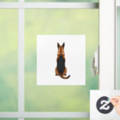 Illustratie van een vintage Duitse herder achteraa Raamsticker (Huis)