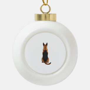 Illustratie van een vintage Duitse herder vanuit a Keramische Bal Ornament