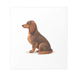 Illustratie van een vintage langharige Dachshund v Notitieblok