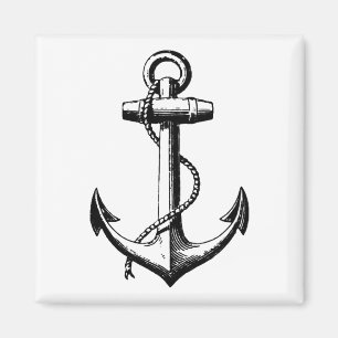 Illustratie van een vintage scheepsanker magneet