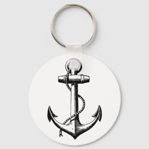 Illustratie van een vintage scheepsanker sleutelhanger