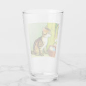 Illustratie van een vintage tabbykat glas (Achterkant)
