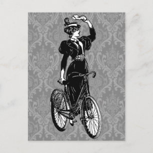 Illustratie van een vintage Victoriaanse dame op e Briefkaart