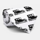 Illustratie van een vintage zwarte auto stropdas (Opgerold)