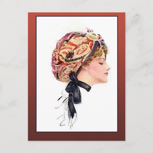  illustratie van een vrouw in een Turban Briefkaart (Voorkant)