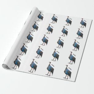 Illustratie van een vulturine parelhoen vogel cart cadeaupapier