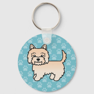 Illustratie van een zachte Cairn Terrier- Cartoonh Sleutelhanger