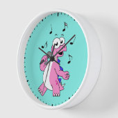 Illustratie van een zingende stegosaurus. (Hoek)