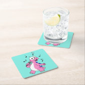 Illustratie van een zingende stegosaurus. kartonnen onderzetters (Insitu)